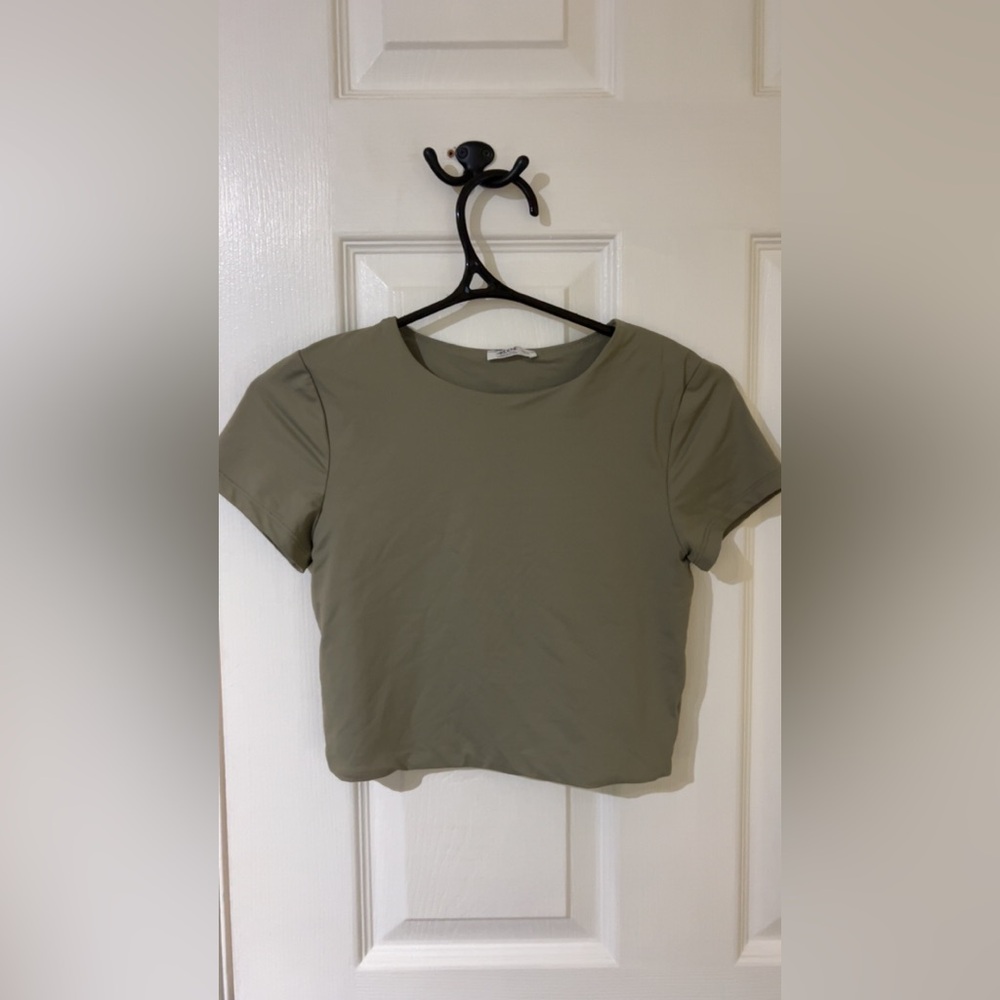 Olive Green Women's Crop Tee